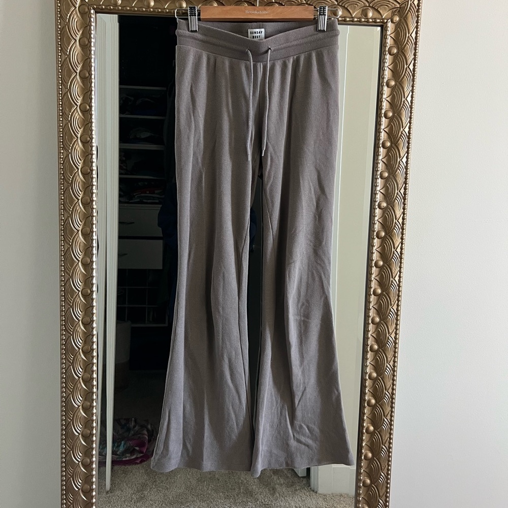 Aritzia flare waffle pants